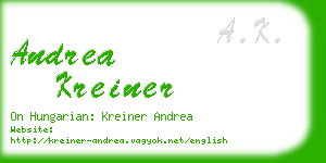 andrea kreiner business card